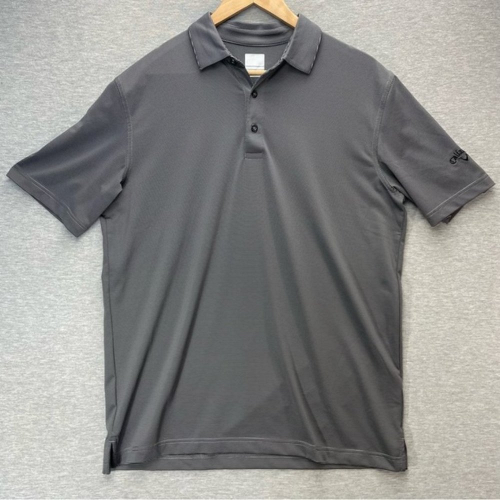 CALLAWAY Opti-Dri Gray Striped Mens Shirt Size M